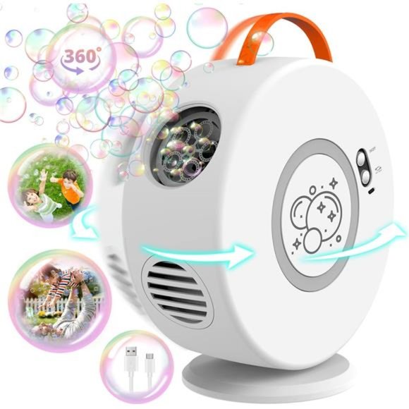 Bubble Machine Automatic Bubble Blower Electric Bubble Maker Rotated 90°/360°